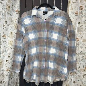 Plaid Button Down Shirt for Women